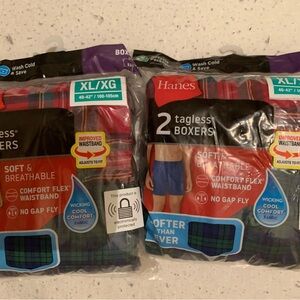 Hanes Men's Tagless Boxers - Black and Blue